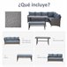 Conjunto 4 Piezas Muebles de Ratán Gris