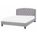 Beliani Cama con somier Poliéster BORDEAUX 221x169 Gris Claro