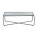Mesa de centro de metal con tapa de cristal Negro