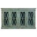 Aparador de madera y cristal con 4 puertas Azul