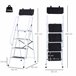 Escalera Plegable Metal, Acero HOMCOM Blanco/ Negro