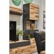 Vitrina alta 1 puerta SION color antracita y roble Negro/ Madera
