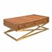 Mesa centro rectangular piel y acero 2149 Camel