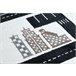 Alfombra FUN Track para niños calle pueblo 180x270 Blanco/ Negro