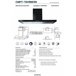 INFINITON Campana de Pared CMPT-TSH9B63N, 400 m3/h, T-Invertida Negro