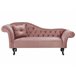 Beliani Chaise longue izquierdo Terciopelo LATTES Rosa