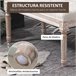 Taburete para Pie de Cama Poliéster, Espuma y Madera de Caucho Crudo