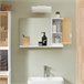 Armario de Pared con Espejo con Puerta BZR128-W SoBuy Blanco