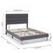 Estructura de Cama tapizada Aroma 150x190 Gris Oscuro