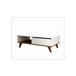 Mesa de centro GLIN color blanco y nogal Blanco