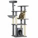 Árbol para Gatos Aglomerado de Madera, Poliéster, Sisal PawHut Gris