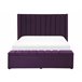 Beliani Cama con somier Terciopelo NOYERS 170x247 Azul Marino