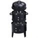 VidaXL Barbacoa 3 en 1 ahumador de carbón VidaXL Barbacoa 3 en 1 ahumador de carbón Negro