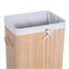 Cesto para Ropa Sucia Bambú, PU, bolsa de lona HOMCOM Beige