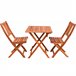 YOEVU -Set de Madera de Acacia, 1 Mesa y 2 Sillas Plegables Acacia