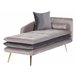 Beliani Chaise longue derecho Terciopelo GONESSE Gris