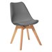 Silla de cocina BAYA plástico y patas de madera Gris