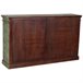 Aparador de madera y cristal con 4 puertas Azul