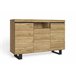 Aparador-Buffet con patas NATURALE Roble/Negro 140x40x92cm Marron