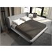 Cama matrimonio tapizada en tela Gris Claro