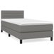 Cama box spring con colchón tela - Rayas horizontales 100x200 Gris Oscuro
