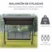 Columpio de Jardín Acero, Poliéster Outsunny Gris