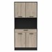 Armario Buffet Napoli con Puertas Abatibles para Cocina Negro/ Madera
