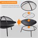 Brasero Exterior Metal Outsunny, hogar - climatización Negro