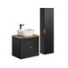 Conjunto mueble lavabo individual y columna Adriel Negro
