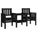 Banco de madera para Jardín con mesita 175x55 Negro