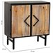 Aparador de metal y madera 2 puertas Negro