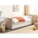 Beliani Cama con somier Terciopelo LIBOURNE 92x220 Rosa Talco