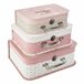WELL HOME - Set de 3 maletitas infantiles, para niños Rosa