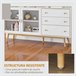 Aparador de Cocina MDF, Vidrio, Madera de Caucho HOMCOM 160 Blanco