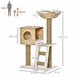 Árbol para Gatos Aglomerado de Madera, Totora, Poliéster PawHut Marron