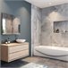 Mampara de Bañera Abatible,Vidrio Templado 4mm,Altura 140cm Blanco/ Gris