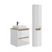 Conjunto de muebles con lavabo individual 2 cajones y columna Livia Conjunto de muebles con lavabo individual 2 cajones y columna Livia Blanco