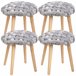 4X Taburetes De Tejido Tricotado Gris