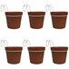 6 Macetas cilíndricas Ø 10 cm con ganchos Terracota