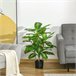 Planta Artificial PEVA, PE, Acero, Cemento HOMCOM Verde