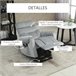 Sillón de Masaje Levantapersonas Poliéster, Espuma y Acero HOMCOM Gris