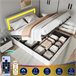 Cama con almacenamiento 200x180 Beige