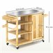 Carrito de Parrilla Acero, Madera de Abeto Outsunny Marron
