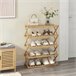 Zapatero plegable Fitzbek de 5 niveles para 10 pares bambú Natural