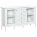 Aparador de Cocina MDF, Vidrio Templado HOMCOM 136 Blanco