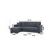 Chaise longue con cama ANGELO reversible 3 plazas gris oscuro Gris Oscuro