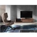 Mueble TV nogal, acero pulido y tapa de cristal negro Nogal