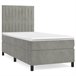 Cama box spring con colchón terciopelo - Rayas verticales 90x200 Gris Claro