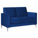 Beliani Sofá de 2 plazas Terciopelo FENES Azul Marino