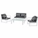 [casa.pro] set de muebles de jardín 2 x sillas sofá mesa Blanco